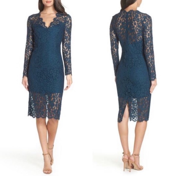 bardot midnight lace dress